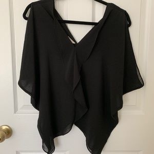 Black Butterfly Blouse OSFM Only Worn Once